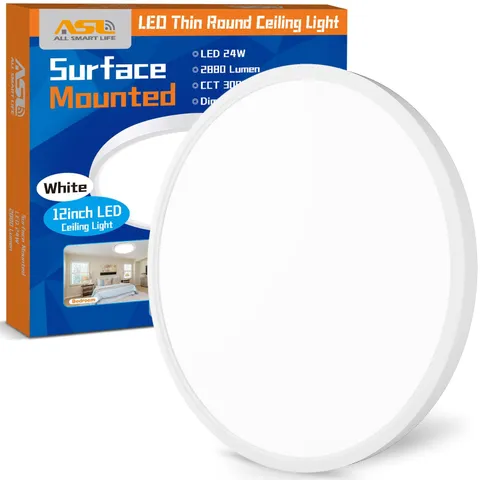 Allsmartlife LED Flush Mount Ceiling Light Fixture, 12inch 1-Pack, White