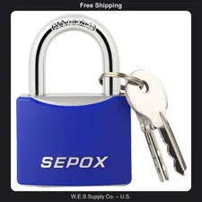 SEPOX Alloy Steel Keyed Padlock with Long Shackle for Outdoor Security