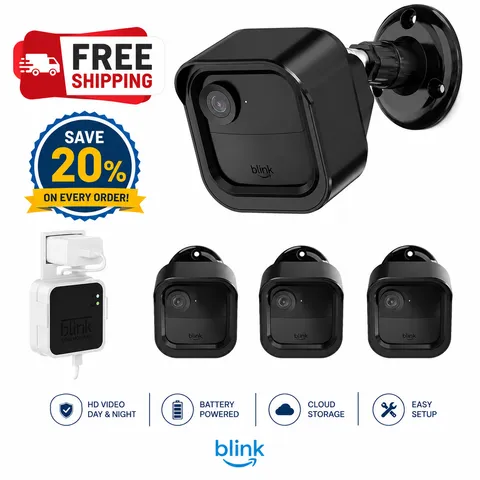 3 Pack All New Blink Outdoor & Indoor Wireless Home Security Camera System Mount