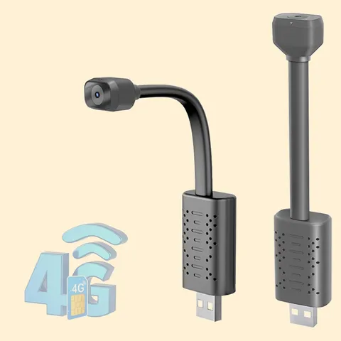 2K Mini Goose-Neck 4G LTE Cellular Security Camera, Plug & Play, No WiFi Requ...