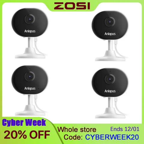 Anlapus 4X Security WiFi Camera 2MP Baby/Pet Monitor Surveillance Remote Access