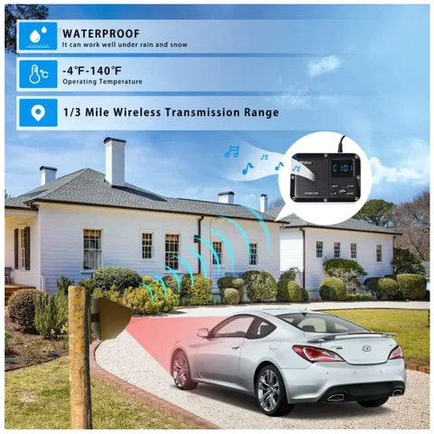 Outdoor Motion Sensor Detector - 1800ft Range Driveway Alert