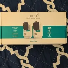 *NEW* Arlo Essential Indoor Pan Tilt Cameras 2-Pack 2K  Wi-Fi Night Vision