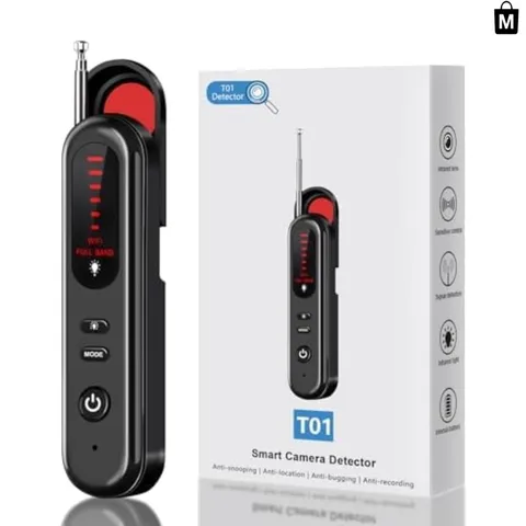 Black Portable Hidden Camera Detector - 5 Adjustable Levels for Offices & Travel