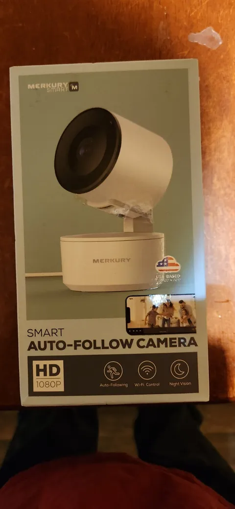Merkury Smart Auto-Follow 1080p Wi-Fi Indoor Camera, Tracking, Night Vision