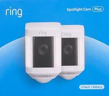Ring Spotlight Cam Plus (Battery) Security Camera & Spotlight 2-PACK (White)