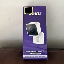 Roku Outdoor Wired Camera Night Vision 1080p Person Detection Cloud