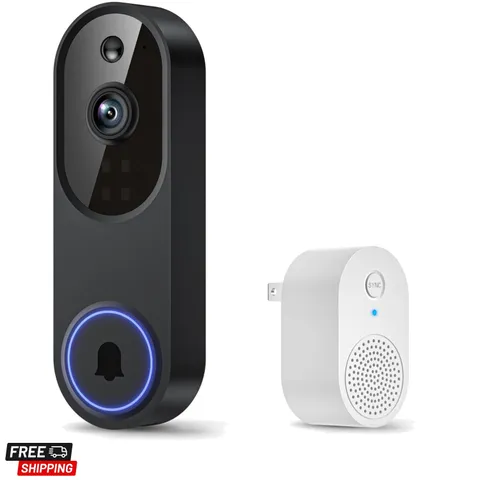 1080p Smart Wi-Fi Doorbell Camera with Doorbell Receiver, AI Motion Detection...
