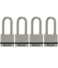 Master lock Heavy Duty Outdoor Padlock with Key, 1-3/4 in. Wide, 4 Pack