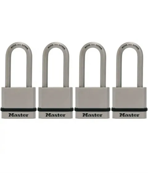 Master lock Heavy Duty Outdoor Padlock with Key, 1-3/4 in. Wide, 4 Pack