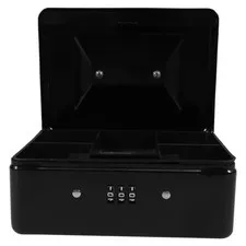 Heavy Duty Iron Key Safe Box with Password Lock Black for Office Use