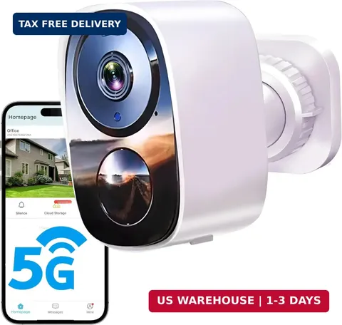 2026 Upgraded 2K Security Cameras Wireless Medium, White - 2.4G&5G Camera