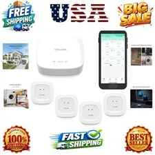 Water Leak Starter Kit: Hub + 4 Leak Sensor 1 Silent, LoRa Long-Range, App/SM...