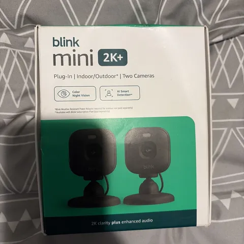 Blink Mini 2K+ Compact Smart Plug In Security Camera Black Color Night Vision