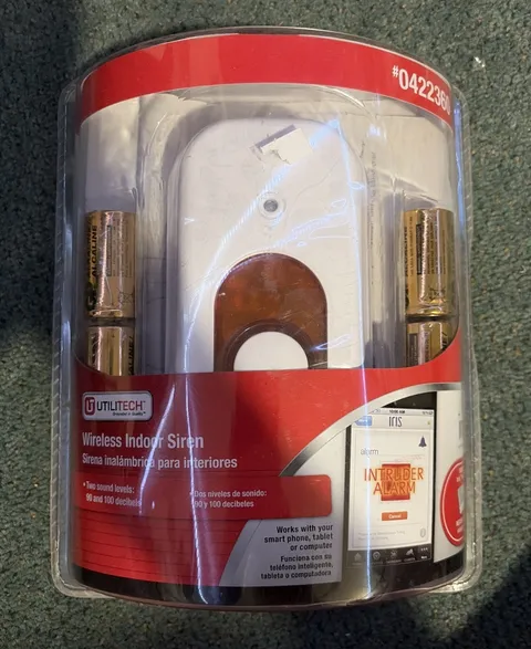 Utilitech Wireless Indoor Siren Z-Wave Enabled Device Lowe’s Iris Home System