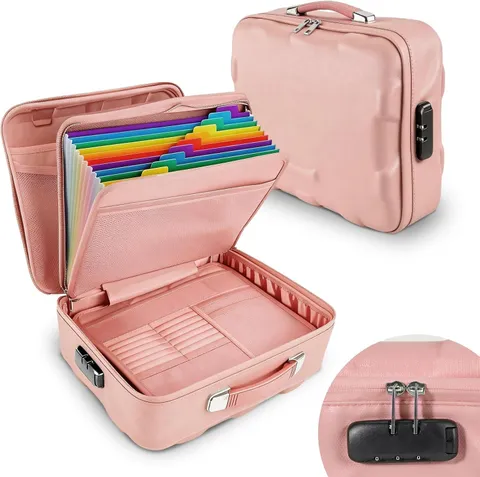 Fireproof Document Box Hard Case Fireproof File Organizer Box with Lock and 13