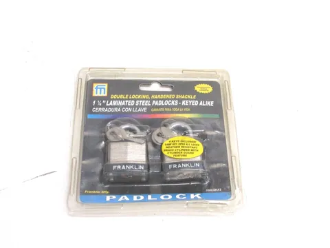 NEW! FRANKLIN MFG. 1-1/4" LAMINATED STEEL PADLOCKS, 330CSKA2