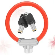 Durable Red Ring Lock with Solid Steel Cable for Bike Security Outdoor Cycling