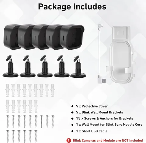 All New Blink Outdoor 4th & 3rd Gen Camera Mount Bracket5 Pack Full Weather P...