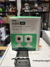Blink Mini 2K+ Compact plug-in security camera 2K video resolution 2 Pack NEW