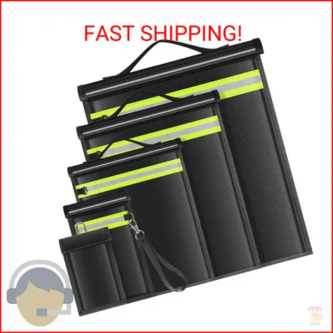 Lulrsay 5 Pack Faraday Bags EMP Proof,Faraday Bags for Laptops Tablets Phones Ca