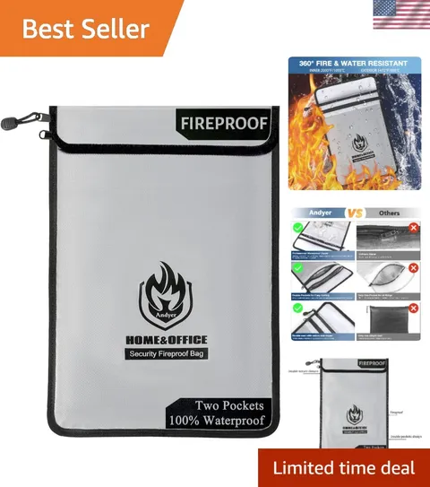 Upgraded Waterproof Fireproof Money Storage Bag with Zipper for Safe Keeping