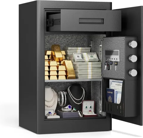 3.0 Cub Extra Large Home Safe Box with Drawer, Digital Home Security Safe Box