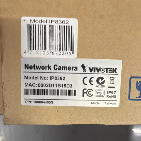 VIVOTEK IP8362 Wired Color Bullet IP/Network Outdoor Weatherproof Camera White