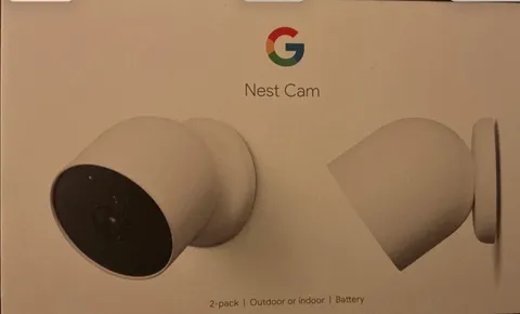 Google - Nest Cam 2 Pack Indoor/Outdoor Wire Free Security Cameras - Snow