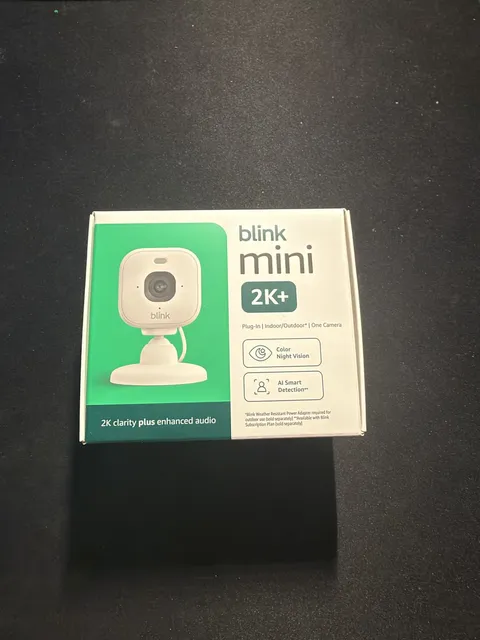 Blink Mini 2K+ Indoor Outdoor Security Camera White 2K HD Plug-In New