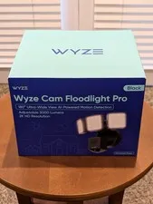 Wyze Cam Floodlight Pro Black 2.5 QHD Video 3000 Lumen Hardwired Open Box (New)