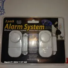 2 pack Alarm System Wireless Battery Operated Home Alert System 90 db Sound