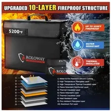 Fireproof Bag for Cash & Documents, 5200℉ Protection