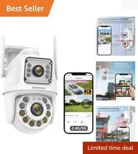 Color Night Vision Outdoor Security Camera with 24/7 Recording & App Control