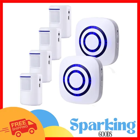 Versatile Wireless Driveway Alarm with 4 Motion Detectors & 38 Chime Options