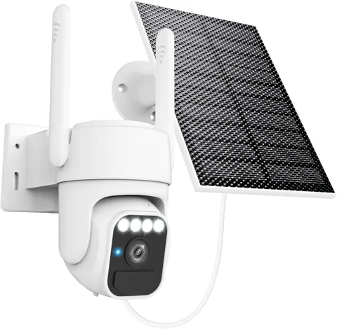 Solar Powered Security Camera, 360° Wireless Outdoor Camera,Motion Tracking, AI