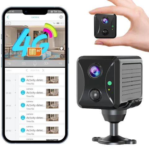 4G LTE Cellular Security Camera Wireless Outdoor, No WiFi Mini Portable Hidde...