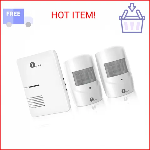 1byone Driveway Alarm, Home Security Alert System with 36 Melodies, 1 Plug-in Re