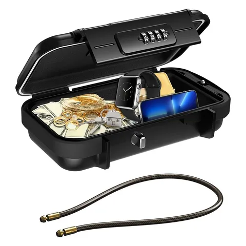 Portable  Box for Travel, Combination Security Case LockBox with Code, 6853