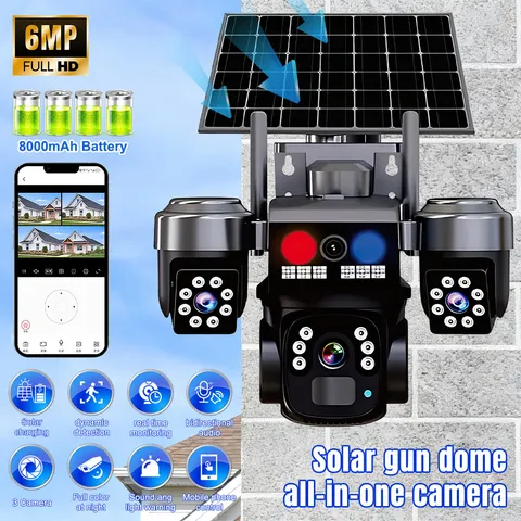 Solar Battery Powered Wireless WiFi Home Security Camera System Outdoor Pan/Tilt
