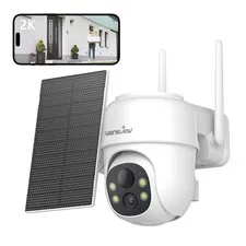 Wansview 2K Solar Outdoor Security Camera 360°PTZ WiFi Color Night Vision