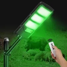 Hog Lights for Night Hunting, Zuomeng Solar Green Light, Motion Black