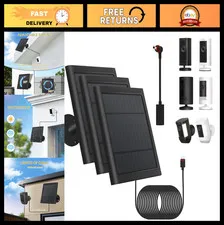 3 Pack Solar Panel for Wireless Security Cameras - Waterproof, Dustproof, 10FT C