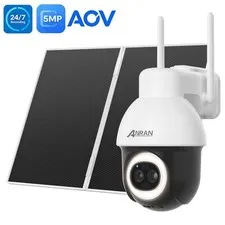5MP AOV Security Camera Solar Outdoor Wireless Pan/Tilt  Color Night Vision IP65