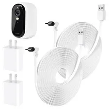 2Pack 25FT Power Cable Compatible with Arlo Essential 2K Outdoor Security Cam...