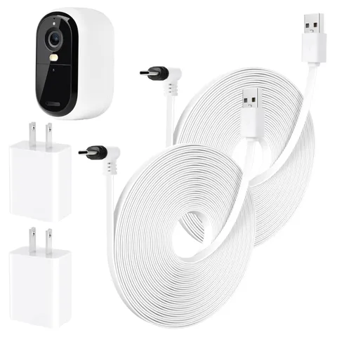 2Pack 25FT Power Cable Compatible with Arlo Essential 2K Outdoor Security Cam...