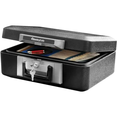 Fireproof Safe Box with Key Lock Secure Documents 6.3 x 15.3 x 12.1 Inches