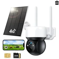 4G SIM 2K Camara No WiFi Security Cameras Wireless Outdoor