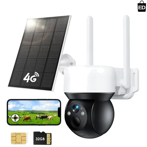 4G SIM 2K Camara No WiFi Security Cameras Wireless Outdoor