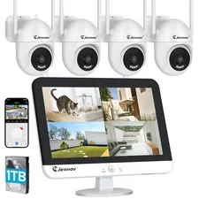 Wireless 10CH Monitor IP Security Camera System 5MP Two Way Audio Auto-Tracking